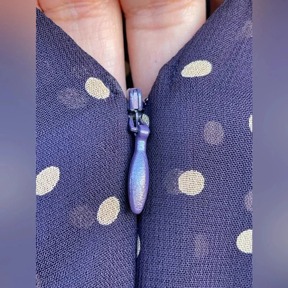 REFORMATION Viscose POLKA DOT Print V-BACK Balloon Sleeve WESTWOOD MINI Dress 0 - Picture 7 of 13